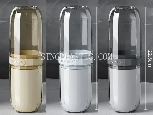 Transparent Portable 3pcs Toothbrush Cup NC035187 plastic houseware product photograph