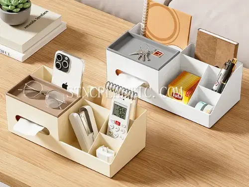 Plastic Rectangular Desktop Tissue Box NC035190 plastic houseware product photograph