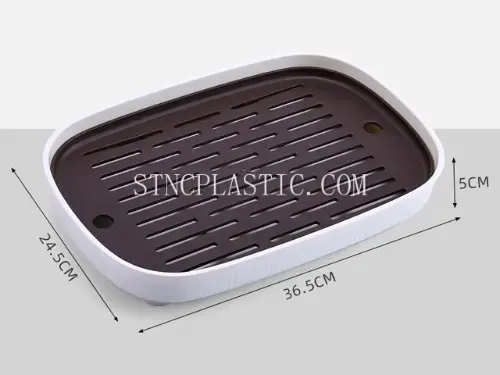 Plastic Striped-Pattern Double-Layer Graning Tray L NC035223 plastic houseware product photograph