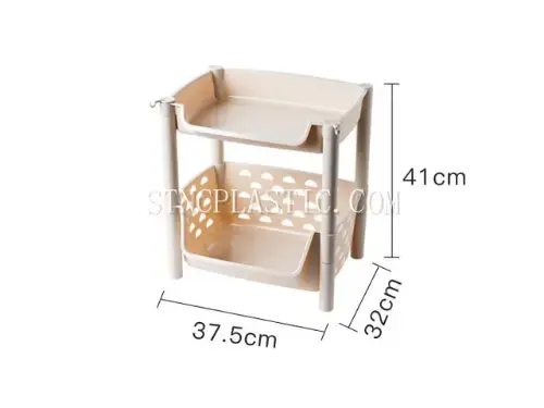 Plastic Single-Layer Vegetable Rack With Top Cover Without Wheel NC035230 plastic houseware product photograph