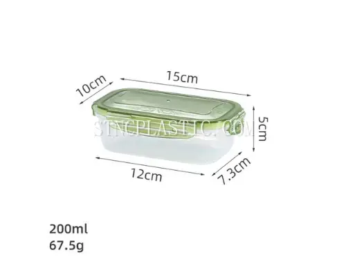 Plastic Rectangular Fresh Keeping Box 0.28L NC035356 plastic houseware product photograph