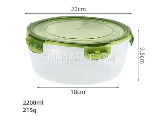 Plastic Round Fresh Keeping Box 2.2L NC035358 plastic houseware product photograph