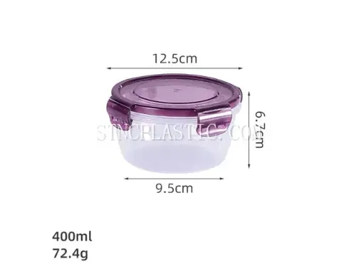 Plastic Round Fresh Keeping Box 0.4L NC035361 plastic houseware product photograph