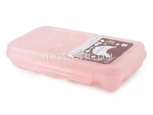 Plastic Transparent 18-Grid Egg Box NC035368 plastic houseware product photograph