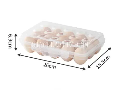 Plastic Portable 15-Grid Egg Box NC035370 plastic houseware product photograph