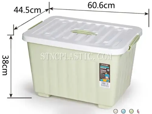 80L Plastic Handheld Storage Box With Cover NC035375 plastic houseware product photograph