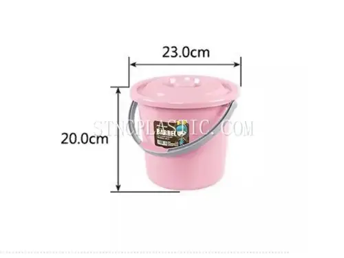 7L Plastic Round Handheld Bucket With Cover NC035383 plastic houseware product photograph