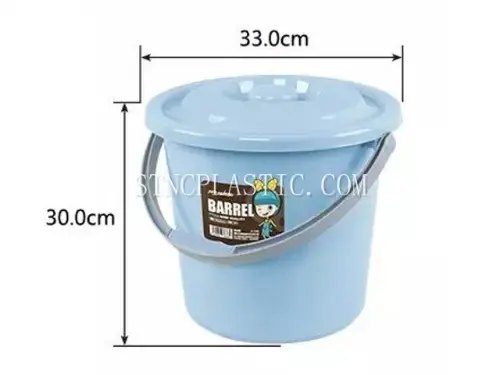 19L Plastic Round Handheld Bucket With Cover NC035386 plastic houseware product photograph