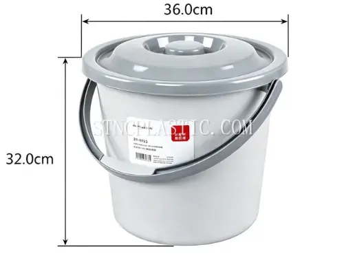 23L Plastic Round Handheld Bucket With Cover NC035387 plastic houseware product photograph