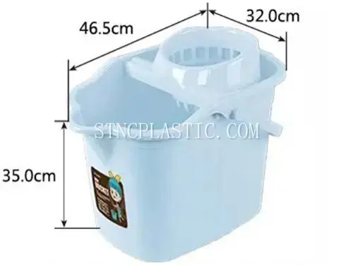 Plastic Rectangular Bucket For Mop With Single Wheels&Handle NC035389 plastic houseware product photograph