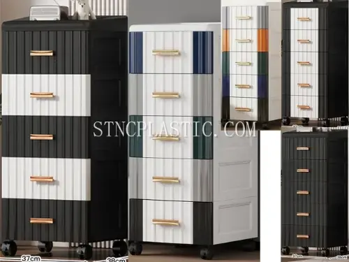 37cm Width 5-Layer European-Style Two-Tone Panel Storage Cabinet NC035479 plastic houseware product photograph