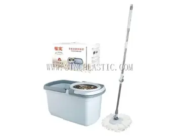Plastic Bucket With Wringer Cleaning Squeeze Mop Set NC029270