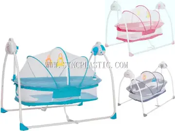 Electric Vibrate Infrared Remote Control Baby Cradle With Mosquito Net NC030070