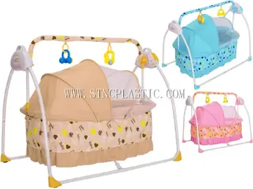 Painted Design Electric Vibrate Infrared Remote Control Baby Cradle With Sunshade Net NC030071