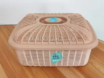 Plastic Square Basket With Cover L NC030191