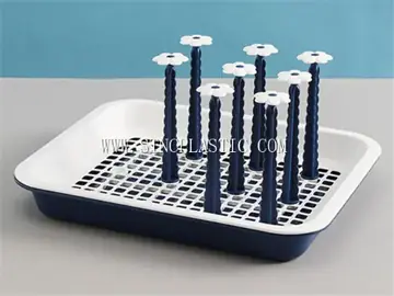 Rectangle Flower Shape Plastic Cup Draining Holder L NC030476