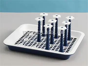 Rectangle Flower Shape Plastic Cup Draining Holder S NC030477