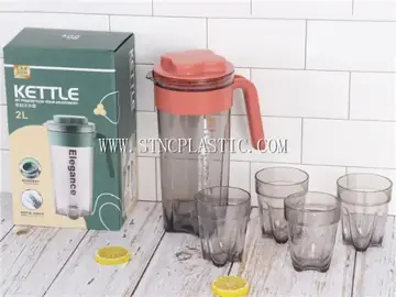 Plastic Cold Water Seal Bottle 2L+water Cup 310ML*4pcs NC030678