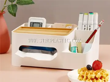 Multi-Function Plastic Rectangle Bamboo Wovan Napkin Box NC030895