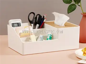 Multi-Function Plastic Rectangle Bamboo Wovan Napkin Box NC030896