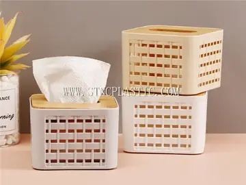 Plastic Square Bamboo Wovan Napkin Box NC030897