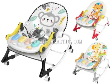 Sliding Baby Piano Chair With Universal Wheels&Traction Handle( Giraffe/Grey Mondey/Black NC031219