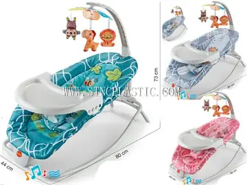 Multifunction Baby Sliding Dining Plate Cardle Folding Rocking Cradle-Blue/Gray/Pink NC031328