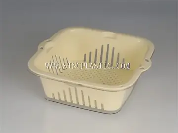 2 In 1 Plastic Transparent Square Crisper Box With Sieve S NC031510