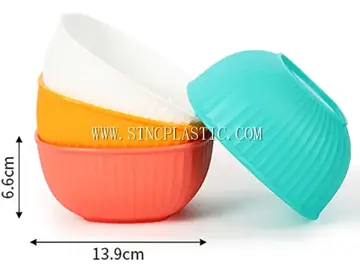 4pcs/Set Plastic Stripe Cooler Square Bowl L NC032516