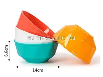 4pcs/Set Plastic Colorful Round Bowl L NC032520