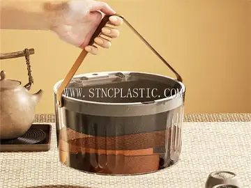 PET Transparent Tea Bucket With Bullet Cover&Handle S NC032886