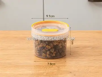 Plastic Round Sealed Storage Jar With Handle S 250ml NC033300