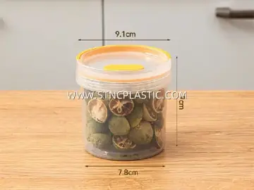 Plastic Round Sealed Storage Jar With Handle S 350ml NC033301