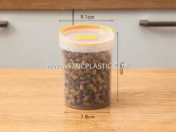 Plastic Round Sealed Storage Jar With Handle S 480ml NC033302