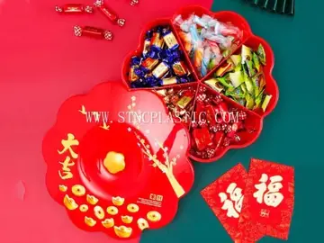 Plastic Good Fortune And Luck 5 Grids Candy Box NC034156
