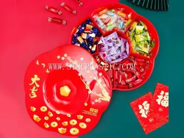 Plastic Good Fortune And Luck 6 Grids Candy Box NC034157