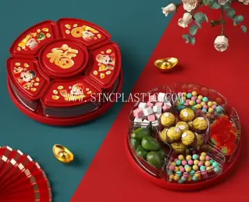 Plastic 6 Compartments Rotating Candy Box NC034158