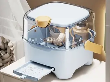 Plastic Handheld Milk Bottle Drying Box With Inner Sieve & Transparent Cover NC034428