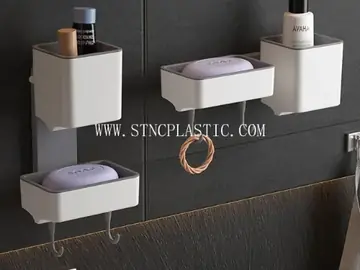 Plastic Unprinted Wall-Mounted Multifunctional Storage Rack With Hook NC034731