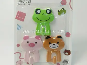 3pcs/Set Plastic Animal-Shaped Adhesive Hook L NC034925