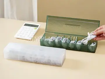 Plastic Striped-Pattern Cable Organizer Box With Cover NC035131