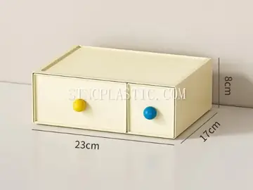 Dopamine-Style Combined Storage Box Wht 2 Tall Drawers NC035172