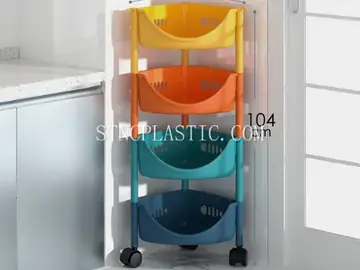 4-Layer Corner Triangle Kids Toy Organizer Shelf With Wheels NC035229