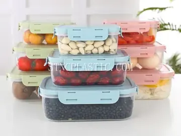 3pcs/Set Plastic Rectangular Fresh Keeping Box 1.3L+0.8L+0.4L NC035366