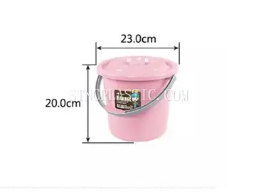 7L Plastic Round Handheld Bucket With Cover NC035383