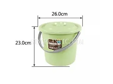 10L Plastic Round Handheld Bucket With Cover NC035384