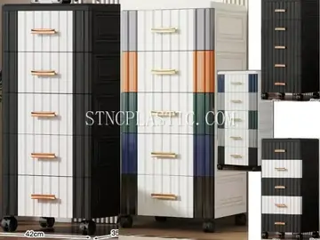 42cm Width 5-Layer European-Style Two-Tone Panel Storage Cabinet NC035480