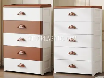 43cm Width 5-Layer Cartoon Bear Handle Storage Cabinet NC035482