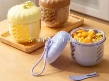 Plastic Double-Layer Portable Drain Fruit Cup NC035514