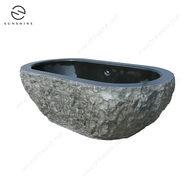 Absolute Black Granite Shanxi Black Granite Oval Bathtubs image 3
